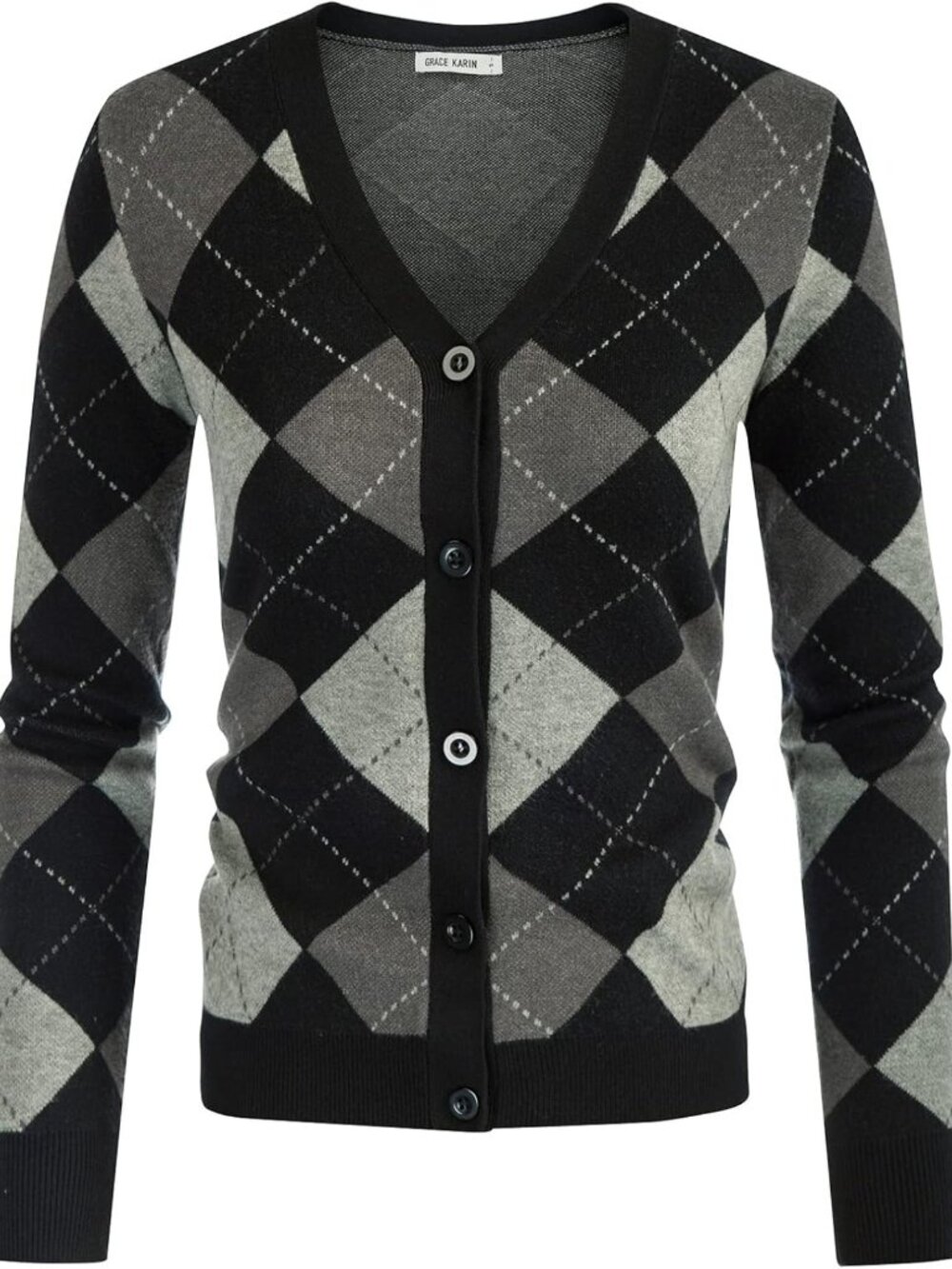 Cozy Fall Argyle Cardigan Sweater for Women | Preppy Knitwear & Layering